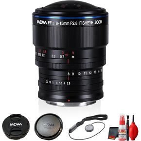 Laowa 8-15mm f/2.8 Fisheye Zoom Lens for Sony E Starter Kit | Full Frame Manual Focus Ultra Wide 8mm to 15mm for Photo Video Creator Work (VE815FE) + Cleaning Kit + More (4pc Bundle) in Kuwait