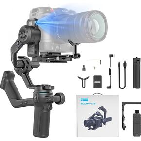 FeiyuTech SCORP-C2 Camera Gimbal Stabilizer, 3-Axis Professional Video Stabilizer with Built-in AI Tracking, 7.72lb Payload for DSLR & Mirrorless Sony A7IV Canon R5 Nikon, Native Vertical Shooting in Saudi Arabia