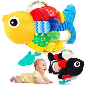 2 PCS Baby Rattles Teething Toys 3-6 Month, Baby Toys for 0-6 Months | Infant Toy Sensory Toys with Beads Grasping Shaker , Newborn Must Haves Montessori Toys Babies Gifts in Kuwait