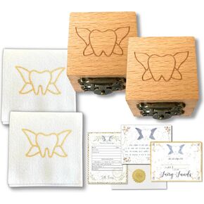 Tooth Fairy Box & Tooth Pouch Holder | Tooth Keepsake Box W/Tooth Fairy Bag I Magnet Closure - Set of 1 in Saudi Arabia