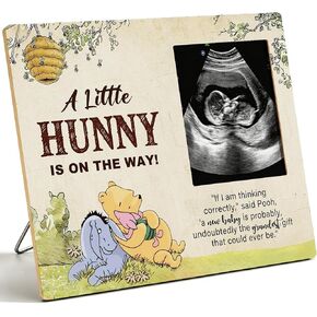Winnie The Pooh Picture Frame Sign, A Little Hunny Is On The Way Keepsake picture frame for New Baby, baby Shower Sign & Decor, Gifts for Gender Reveal, gender reveal Decorations for Boy and Girl-6 in Kuwait