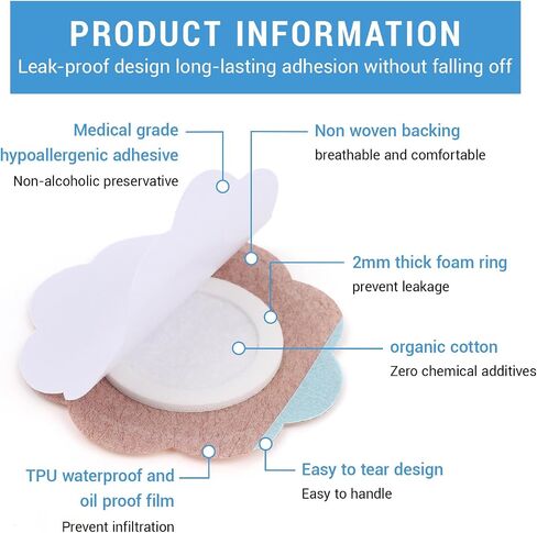 100 Pcs Castor Oil Belly Button Patch, Portable No Wash Disposable Castor Oil Patches Beige (Oil Not Included) in Kuwait