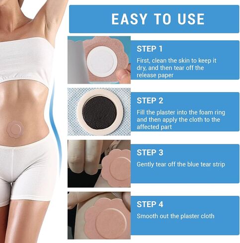 100 Pcs Castor Oil Belly Button Patch, Portable No Wash Disposable Castor Oil Patches Beige (Oil Not Included) in Kuwait