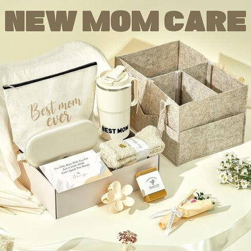 Gifts for New Mom - 10 Pcs Postpartum Care Package with Diaper Caddy, First Time Mom Gifts, Expecting Mom to Be Gift, Baby Shower New Mom Gift Box in Kuwait