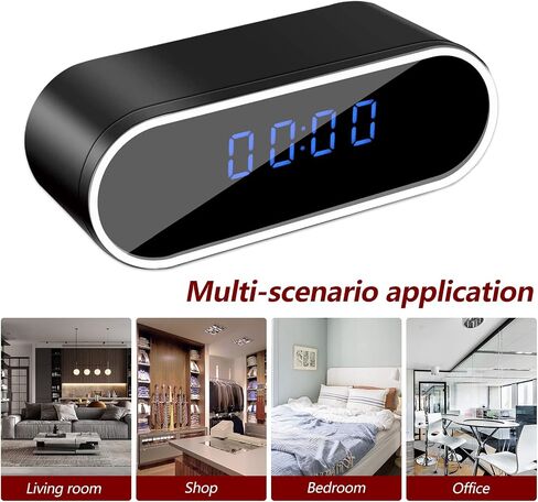 WiFi Security Camera, Spy Camera Clock, Hidden Camera Nanny Cam | APP Control, Remote Viewing, Night Vision, Motion Detection, Indoor Surveillance in Kuwait