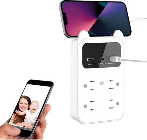 2026 Upgraded Hidden Camera - Outlet Camera - HD 2K Mini Wireless Nanny Cam Security Camera with Motion Detection - 120° Wide Angle for Discreet Home Indoor Security(Grey+128G SD Card) in Kuwait