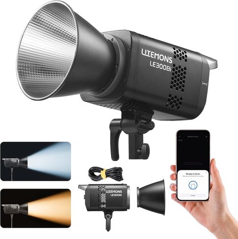 Godox Litemons LE200Bi 220W Bi-Color COB LED Video Light, 57,700Lux@1m, CRI/TLCI 98+, Bowens Mount Continuous Light, APP/DMX Control, Ultra Quiet, 11 FX Effects for Filmmaking, Live Streaming & Studio in Kuwait