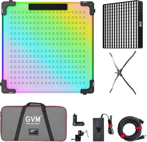 GVM 200W Bi-Color LED Light Panel, Z200B Ultra-Thin Expandable Soft Video Light 2700K–6800K CRI 97+, Modular Zipper Design, App & DMX Control Photography Light for Studio, Film & Live Streaming in Kuwait