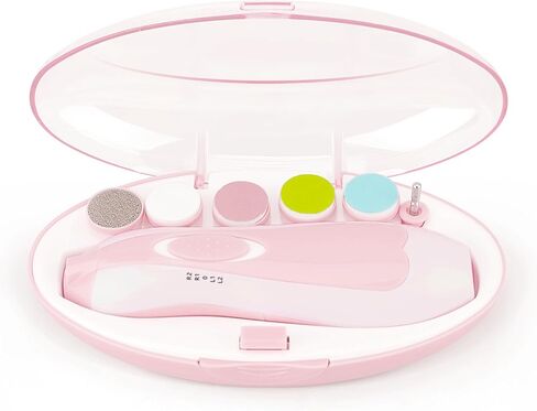 Baby Nail File Clippers Electric: Baby Nail Trimmer Electric Kit Fingernails Toes Care Manicure 6-in-1 Set with LED Light Safe for Newborn Kids and Adult in Kuwait