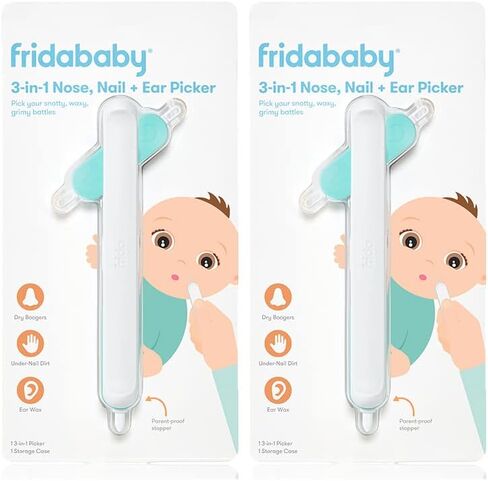 Frida Baby 3-in-1 Nose, Nail + Ear Picker [2 Count] by Frida Baby The Makers of NoseFrida The SnotSucker, Safely Clean Baby's Boogers, Ear Wax & More in Kuwait