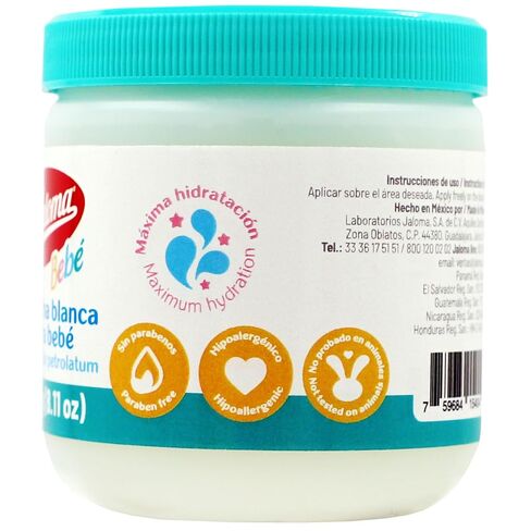 Jaloma Baby White Petrolatum, Prevents Diaper Rash, Softens Baby Skin, Pack of 1, 8.11 Oz Jar in Kuwait