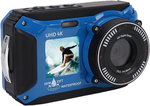Fabater Autofocus 4K Underwater Camera with Dual Screens for Snorkeling Experiences and Vacation Memories in Kuwait