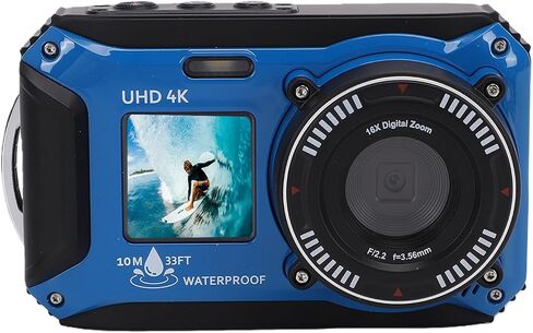 Fabater Autofocus 4K Underwater Camera with Dual Screens for Snorkeling Experiences and Vacation Memories in Kuwait