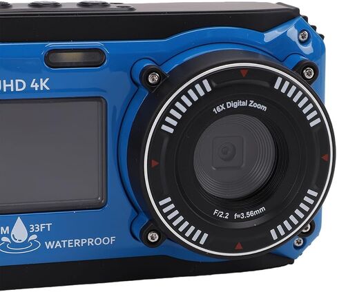 Fabater Autofocus 4K Underwater Camera with Dual Screens for Snorkeling Experiences and Vacation Memories in Kuwait