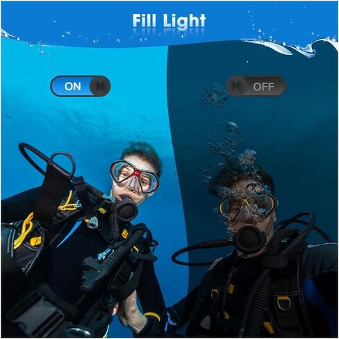 4K Underwater Camera 11FT Waterproof with 64GB Card 48MP Autofocus Dual-Screen Selfie for Snorkeling in Kuwait