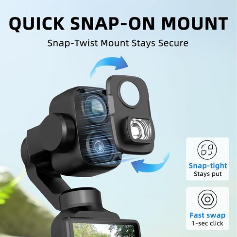 HD Wide-Angle Lens for DJI Pocket 4Pro - 110% Expanded Field of View, Optical Glass, Tool-Free Snap-On Installation, Multi-Layer & Nano Coating for Water, Dust in Kuwait