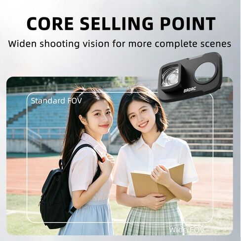 Snap-on 110°Wide-Angle Lens for DJI Pocket 4 Pro Camera Expanding 110° Wide Angle View High Definition Optical Glass Lens Accessories Anti-Scratches Waterproof Oil-Resistant Stable Design in Kuwait