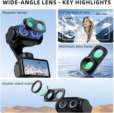 115° Wide Angle Lens for Insta360 Luna Ultra Magnetic Lens Protector | Multi-Coated HD Optical Glass in Kuwait