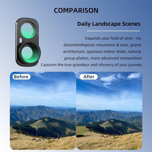 115° Wide Angle Lens for Insta360 Luna Ultra Magnetic Lens Protector | Multi-Coated HD Optical Glass in Kuwait