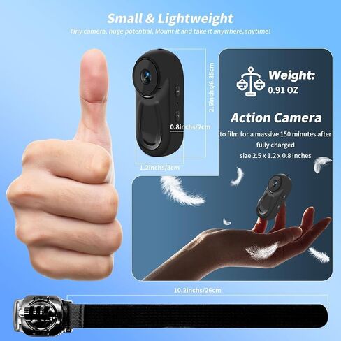 1080P Mini Body Camera 64G Wearable with 360°Rotatable Clip | Mini Body Camera 64G with 360°Rotatable Clip in Kuwait