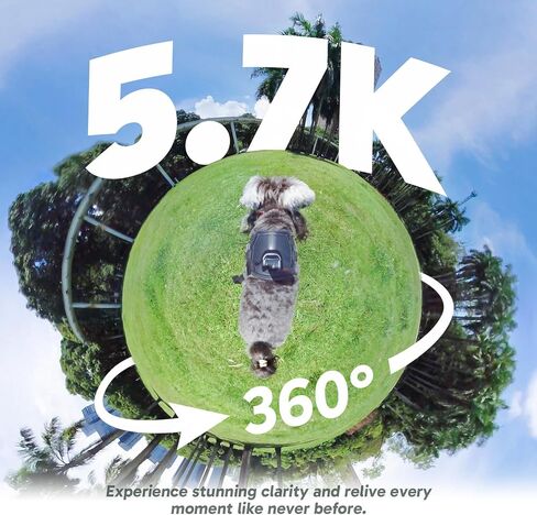 AKASO 360 Action Camera Motorcycle Combo- 5.7K 360 Video with 1/2" 48MP Sensors, 72MP 360 Photo, 360-SuperSmooth, Invisible Selfie Stick, 360° Horizon Lock, AI Tracking with 128GB MicroSD Card in Kuwait