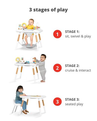Skip Hop Discoverosity Montessori-Inspired 3-Stage Activity Center & Play Table for Baby Ages 4m+ in Kuwait