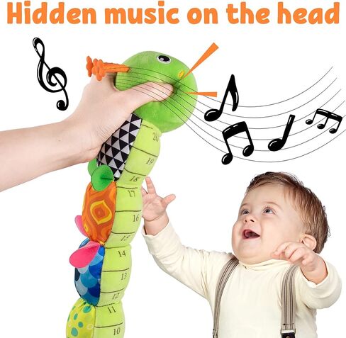 LIGHTDESIRE Baby Toys Musical Caterpillar Infant Toys Plush Stuffed Animals | Sensory Toys with Crinkle and Rattle Baby Teething Toys for Tummy Time Newborn Boys Girls 0 3 6 12 Months Shower Gifts(Green) in Kuwait