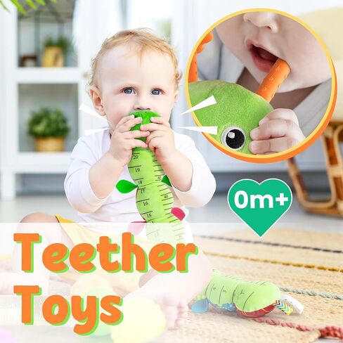 LIGHTDESIRE Baby Toys Musical Caterpillar Infant Toys Plush Stuffed Animals | Sensory Toys with Crinkle and Rattle Baby Teething Toys for Tummy Time Newborn Boys Girls 0 3 6 12 Months Shower Gifts(Green) in Kuwait