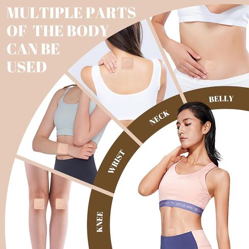 48PCS Castor Oil Patches, Castor Oil Pack Wrap, Belly Button Patch | Organic Cotton, Breathable & Self-Adhesive Pads, Anti Leakage, No Wash, Portable, Without Castor Oil, Beige in Kuwait