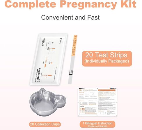 [20Pack] Pregnancy Tests for Women with Cups,Accurate Pregnancy Test Strips Early Home Detection HCG Test Pregnancy Kit in Kuwait
