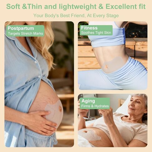 VolksRose Reusable Silicone Belly Patch for Lifting - Stomach tape for Postpartum Recovery & Stretch Marks, Moisturizing Anti-Wrinkle Skin Tape for Tummy Shaping, Firming & Invisible Wear Overnight in Kuwait