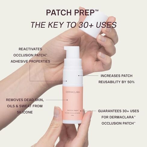Dermaclara Silicone Patch Stretch Mark Kit - Pregnancy Stretch Mark Prevention, C Section Cover Up Belly Scar, Maternity Skincare, Silicone Gel Sheet, Reusable up to 30 Times - 2 Patches & 1 Cleanser in Kuwait