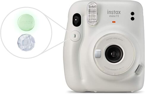 Fujifilm Instax Mini 11 Instant Film Camera with Automatic Exposure and Flash, Polaroid Camera, Fujinon 60mm Lens with Selfie Mirror, Optical Viewfinder - Ice White (Renewed) in Kuwait