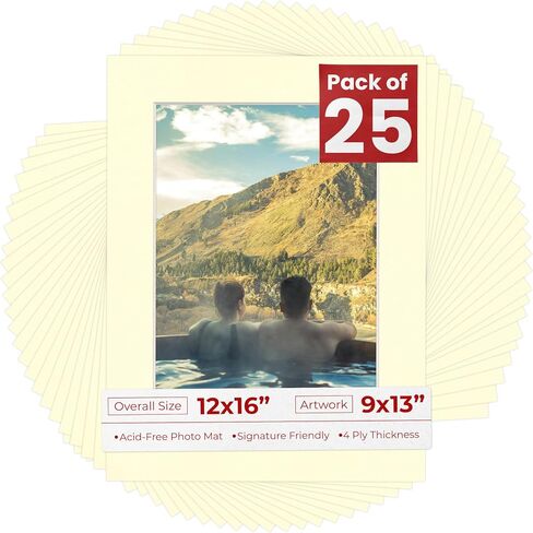 Antique White Mat Board for 12x16 Frames - Fits 9x13 Photos - 1 Mat in Kuwait