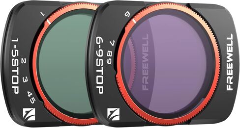 Freewell VND 1-5 Stop, 6-9 Stop Filters 2-Pack for Pocket 4/3/Xtra Muse | Adjust Exposure in Real-time in Kuwait