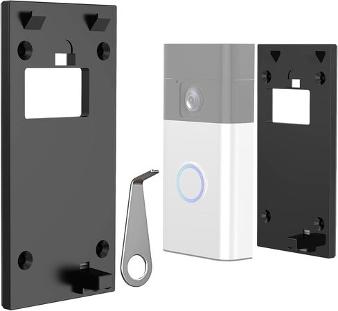 No-Drill Doorbell Mount Compatible with Battery Doorbell(2024 Release) | Stable Plastic, Strong Adhesive Doorbell Mounting Bracket, Easy Installation, Accessories for Apartment Houses in Kuwait