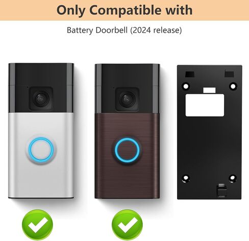 No-Drill Doorbell Mount Compatible with Battery Doorbell(2024 Release) | Stable Plastic, Strong Adhesive Doorbell Mounting Bracket, Easy Installation, Accessories for Apartment Houses in Kuwait