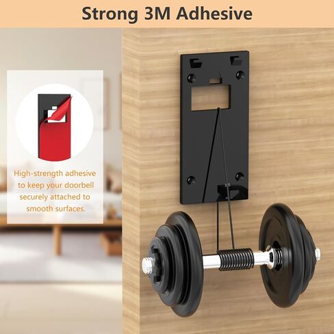 No-Drill Doorbell Mount Compatible with Battery Doorbell(2024 Release) | Stable Plastic, Strong Adhesive Doorbell Mounting Bracket, Easy Installation, Accessories for Apartment Houses in Kuwait