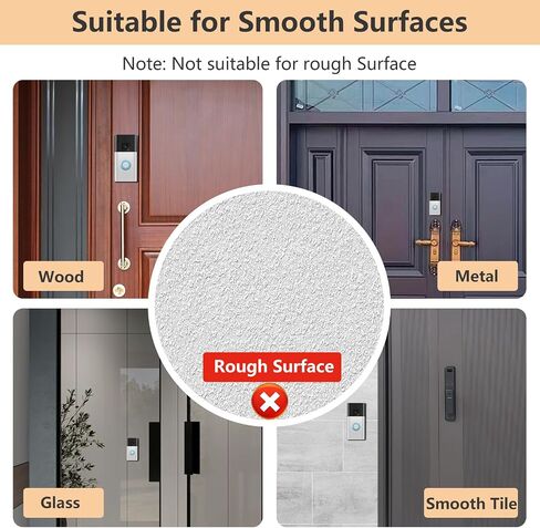 No-Drill Doorbell Mount Compatible with Battery Doorbell(2024 Release) | Stable Plastic, Strong Adhesive Doorbell Mounting Bracket, Easy Installation, Accessories for Apartment Houses in Kuwait