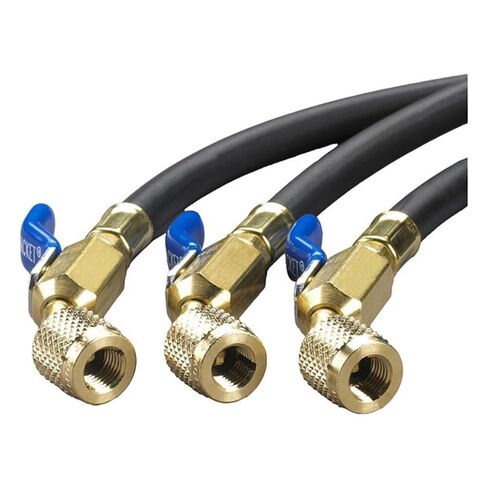 Yellow Jacket 29805 60in, 3 Pak, Plus II 1/4in Black Hoses with Compact Ball Valve Ends in Kuwait