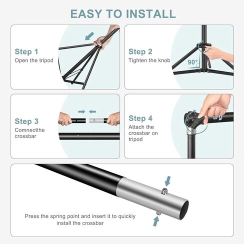 10.2x10Ft Heavy Duty Backdrop Stand, MSKIRA Adjustable Backdrop Support System Kit, Photoshoot Background Stand for Parties, Advertising Display with 6 Clamps, 4 Clips, 2 Sandbags, Carry Bag in Kuwait