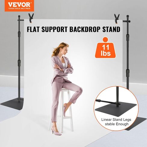 VEVOR 10ft x10ft Pipe and Drape Kit, Heavy Duty Backdrop Stand with Carbon Steel Base, Adjustable Backdrop Support with 2 Clamps and A Carry Bag for Wedding, Party, Event, Photography and Exhibition in Kuwait