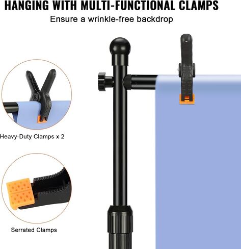 VEVOR 10ft x10ft Pipe and Drape Kit, Heavy Duty Backdrop Stand with Carbon Steel Base, Adjustable Backdrop Support with 2 Clamps and A Carry Bag for Wedding, Party, Event, Photography and Exhibition in Kuwait