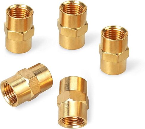 YOTOO Solid Brass Air Hose Fittings, Male and Female Couplings 1/4 inch x1/4 inch NPT with Storage Case, 10-Piece Packed in Saudi Arabia