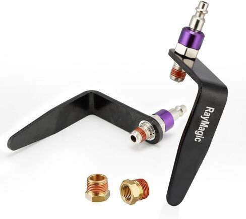 RayMagic Steel Pneumatic Tool Rafter Hook 360° Swivel Hanger, Durable,Reusable Metal Organaizer Adjustable Easy Install Hooks with 1/4" Air Tool Swivel Fitting, for Air Nailer, 2-Piece, Purple in Kuwait