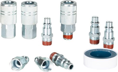 SANFU 3/8’’ Sealed Pre-Coated Air Hose Quick Connect Fittings, High Flow 3PCS Air Coupler and 6PCS Air Plug With 3/8 Inch NPT Threads, I/M Type 10PCS Kits, Leak-Free in Saudi Arabia