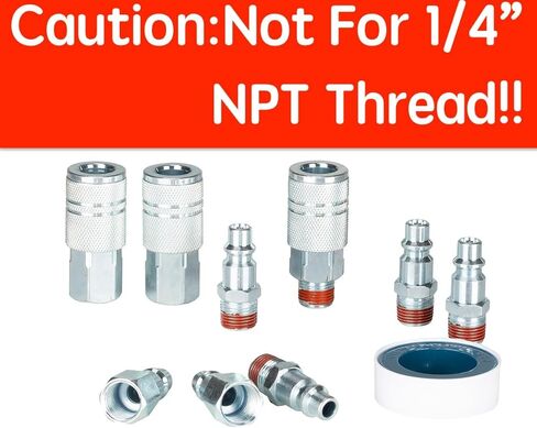 SANFU 3/8’’ Sealed Pre-Coated Air Hose Quick Connect Fittings, High Flow 3PCS Air Coupler and 6PCS Air Plug With 3/8 Inch NPT Threads, I/M Type 10PCS Kits, Leak-Free in Saudi Arabia