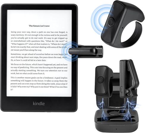 CoBak Remote Control Page Turner for Kindle Paperwhite Ipad Oasis Kobo eReaders, Camera Camcorder Remote Controls, Long-Lasting Page Turner Clicker for Tablets Reading Novels with Charging Case, Black in Kuwait
