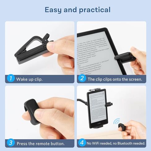 CoBak Remote Control Page Turner for Kindle Paperwhite Ipad Oasis Kobo eReaders, Camera Camcorder Remote Controls, Long-Lasting Page Turner Clicker for Tablets Reading Novels with Charging Case, Black in Kuwait