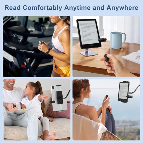 CoBak Remote Control Page Turner for Kindle Paperwhite Ipad Oasis Kobo eReaders, Camera Camcorder Remote Controls, Long-Lasting Page Turner Clicker for Tablets Reading Novels with Charging Case, Black in Kuwait